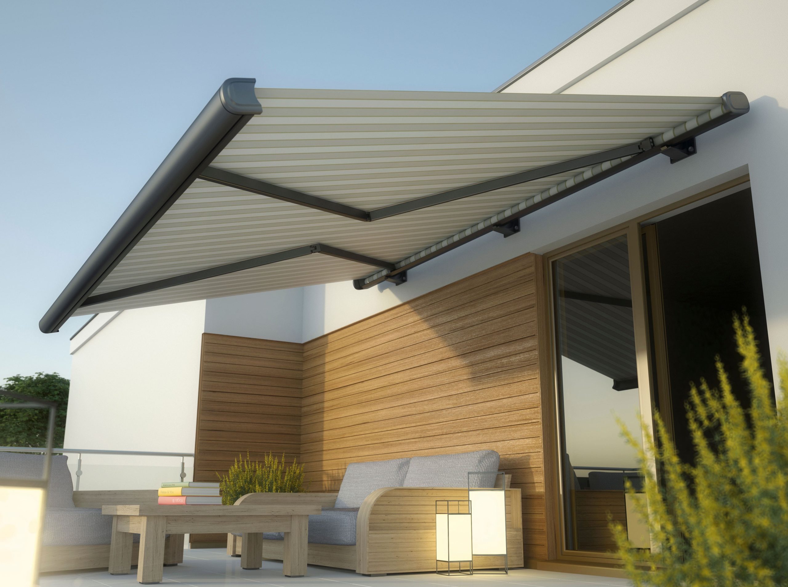 Convenient retracable awning for outdoor space in San Diego, CA.